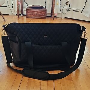 Quilted Black Overnight TRAVEL Bag
